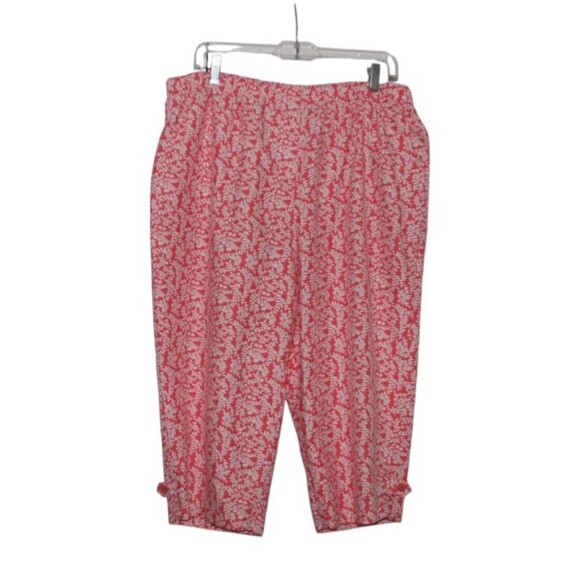 Alia Woman's Capris Pull-on Elastic Waist  Front Pockets Orange & white Size 16P - Picture 1 of 6
